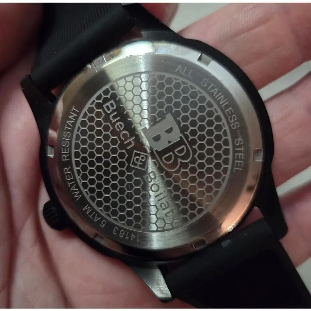 Buech & Boilat Black Gold WATCH 14183 Timer Rubber 5 ATM Water Resistant
